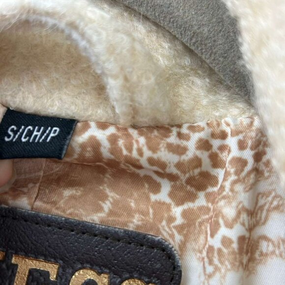 Vintage Guess Women's S Peacoat Cream Wool Blend Double Breasted Fit Flare Coat - Picture 9 of 16